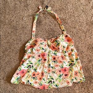 Ava & Viv Floral Swim Camisole - Pink and Green